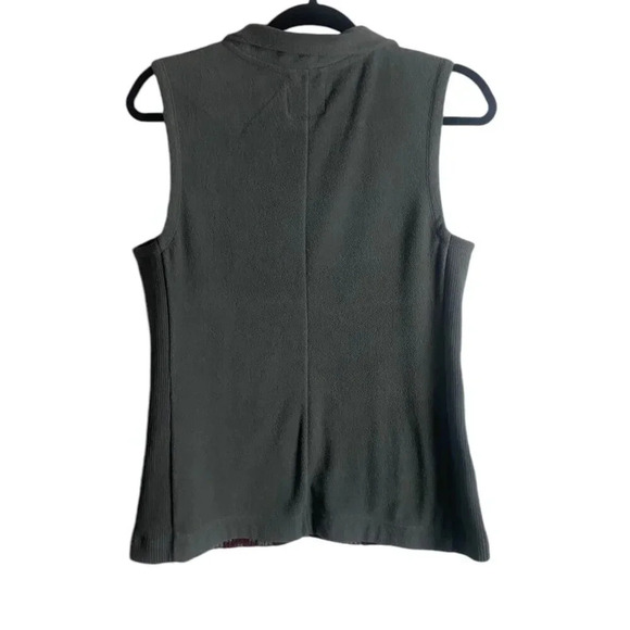 Ruff Hewn Women's Size Medium Fair Isle Knit Vest Burgandy Grey Full Zip - Picture 2 of 6